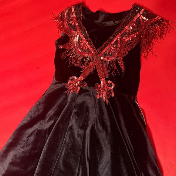 Dreamy Dark Purple Velvet Vintage Dress - Sequined Stunner for Night Out - Picture 8 of 11